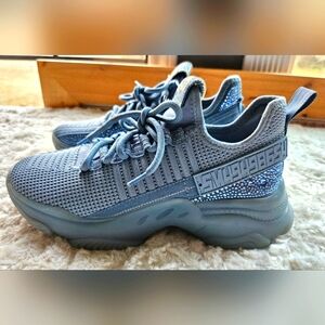 Steve Madden Maxima Sneakers, Shoes, Rhinestones, Baby Blue Multi, Size 8.5